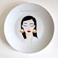 HANDPAINTED Girl with Gold Earrings Plate