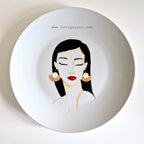HANDPAINTED Girl with Gold Earrings Plate
